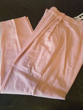 Vtg 90s NWT High Waisted Pleated Trousers Tapered Mom Pants Blush Pink Size 16